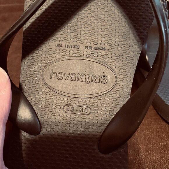 Super Rare Extra Wide Thong Straps Havaianas Mens Black 11/12 US 45/46 EUR - Picture 6 of 7